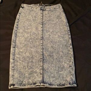 High waisted jean skirt